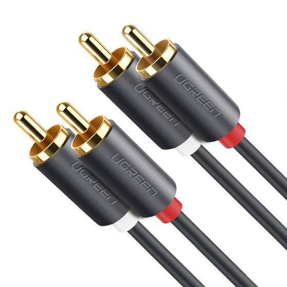 Ugreen 10518 ljudkabel 2 m 2 x RCA Svart ljudkablar