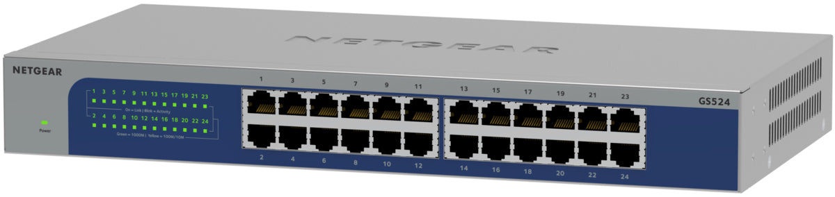 NETGEAR GS524-300EUS nätverksswitchar Ohanterad Gigabit Ethernet (10/100/1000) Grå