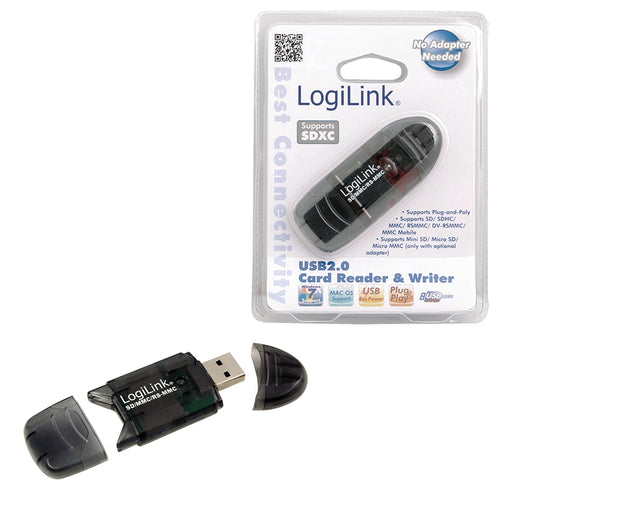 LogiLink Cardreader USB 2.0 Stick external for SD/MMC kortläsare Svart