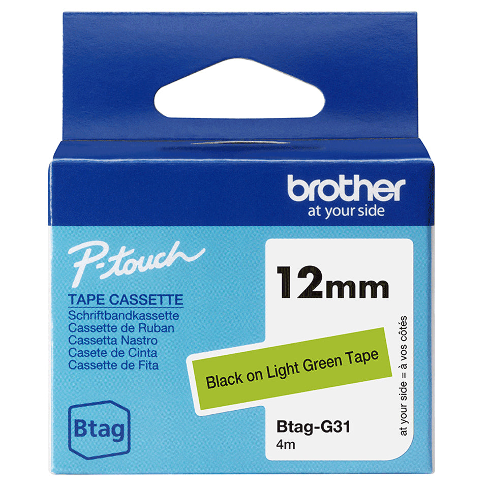 Brother BTAG-G31 etikett-tejp Svart på grön