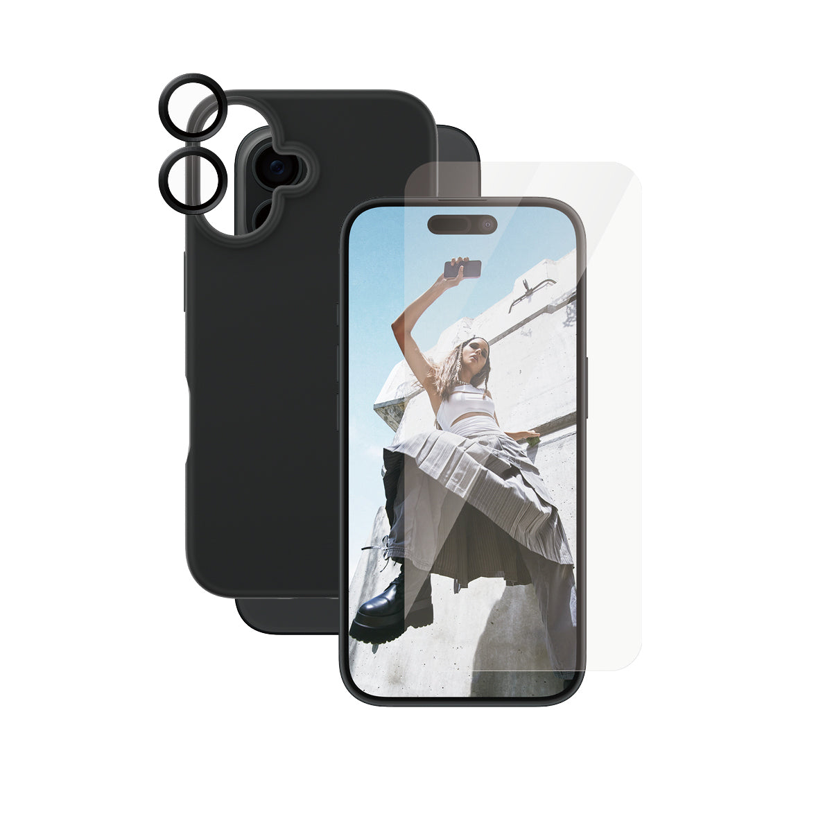 PanzerGlass CARE by 3-in-1 Bundle iPhone 16 Genomskinligt skärmskydd Apple