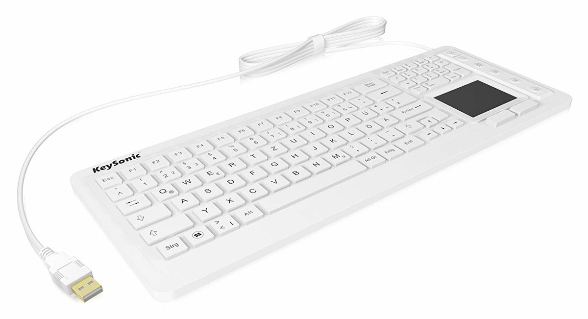 KeySonic KSK-6231 INEL (DE) white tangentbord Industriell USB QWERTZ tyska Vit