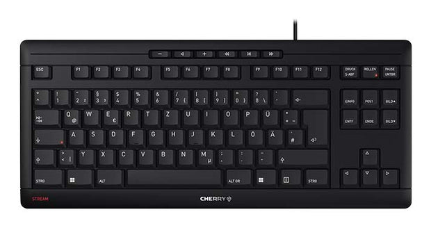 CHERRY STREAM KEYBOARD TKL tangentbord Universal USB QWERTZ tyska Svart
