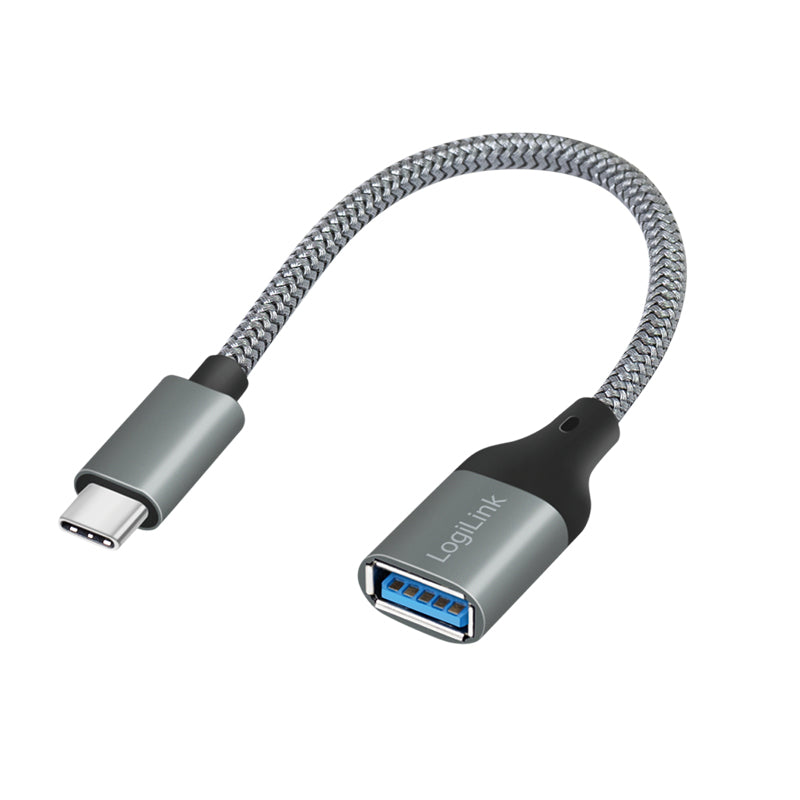 LogiLink CU0106 USB-kablar USB 3.2 Gen 1 (3.1 Gen 1) 0,15 m USB C USB A Grå
