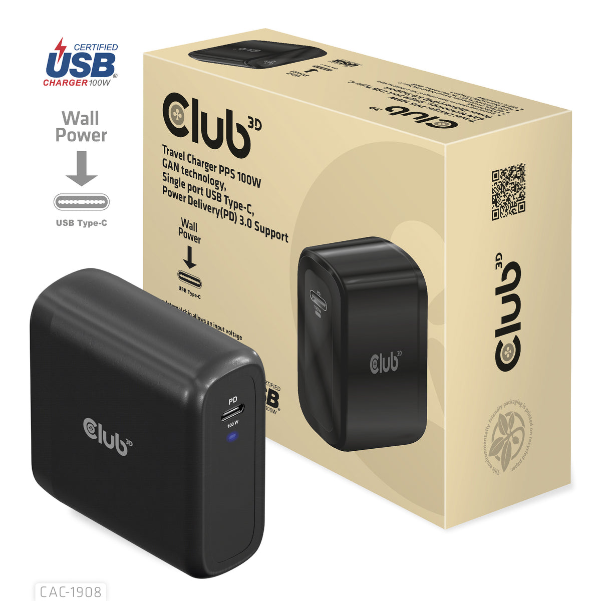 CLUB3D CAC-1908 mobilladdare Spelkontroller