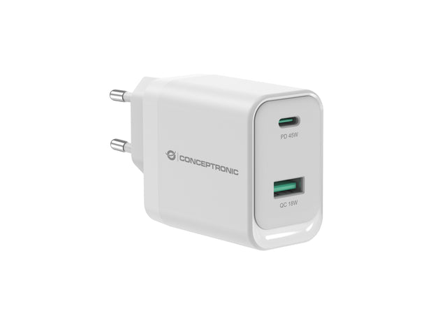 Conceptronic ALTHEA20W45 mobilladdare Universal Vit AC Snabb laddning inomhus