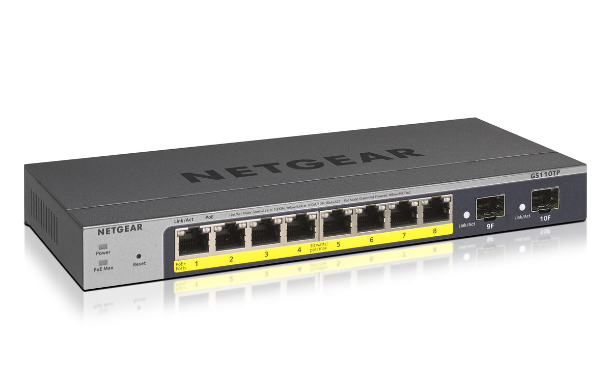 NETGEAR GS110TP hanterad L2/L3/L4 Gigabit Ethernet (10/100/1000) Strömförsörjning