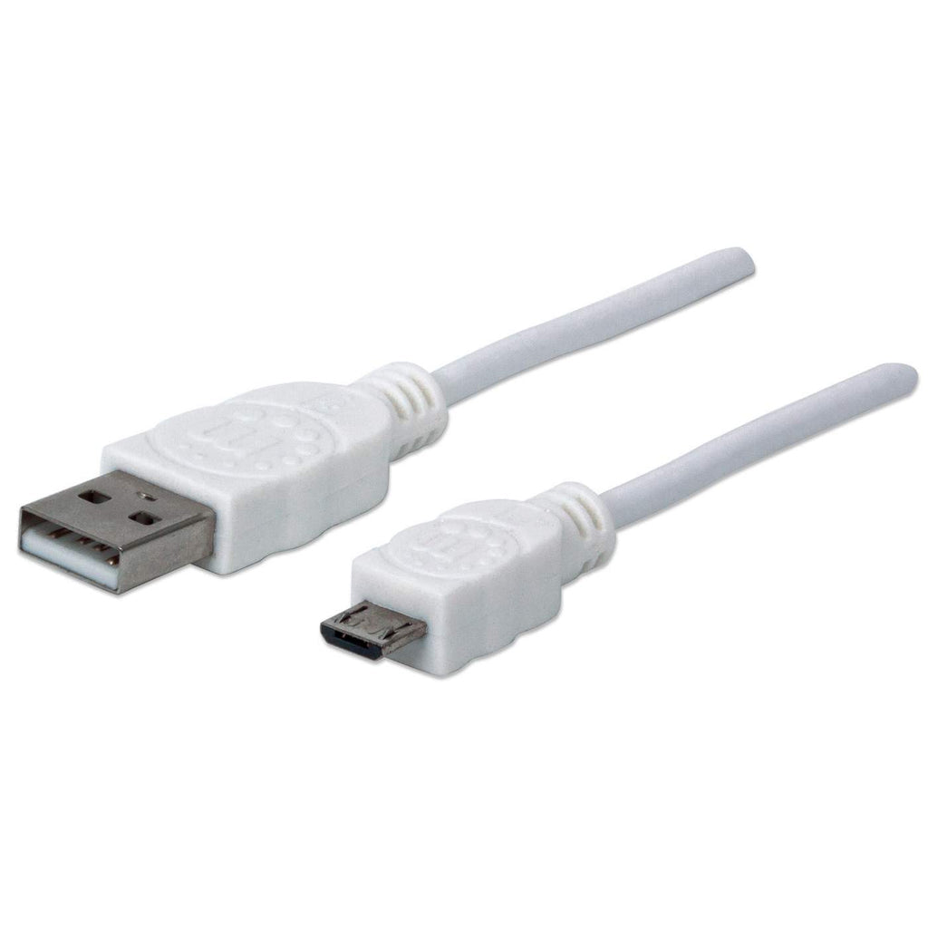 Manhattan 323987 USB-kablar USB 2.0 1 m USB A Micro-USB B 0,48 Gbit/s Vit