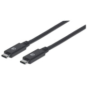 Manhattan 355223 USB-kablar USB 3.2 Gen 2 (3.1 Gen 2) 1 m USB C 10 Gbit/s Svart