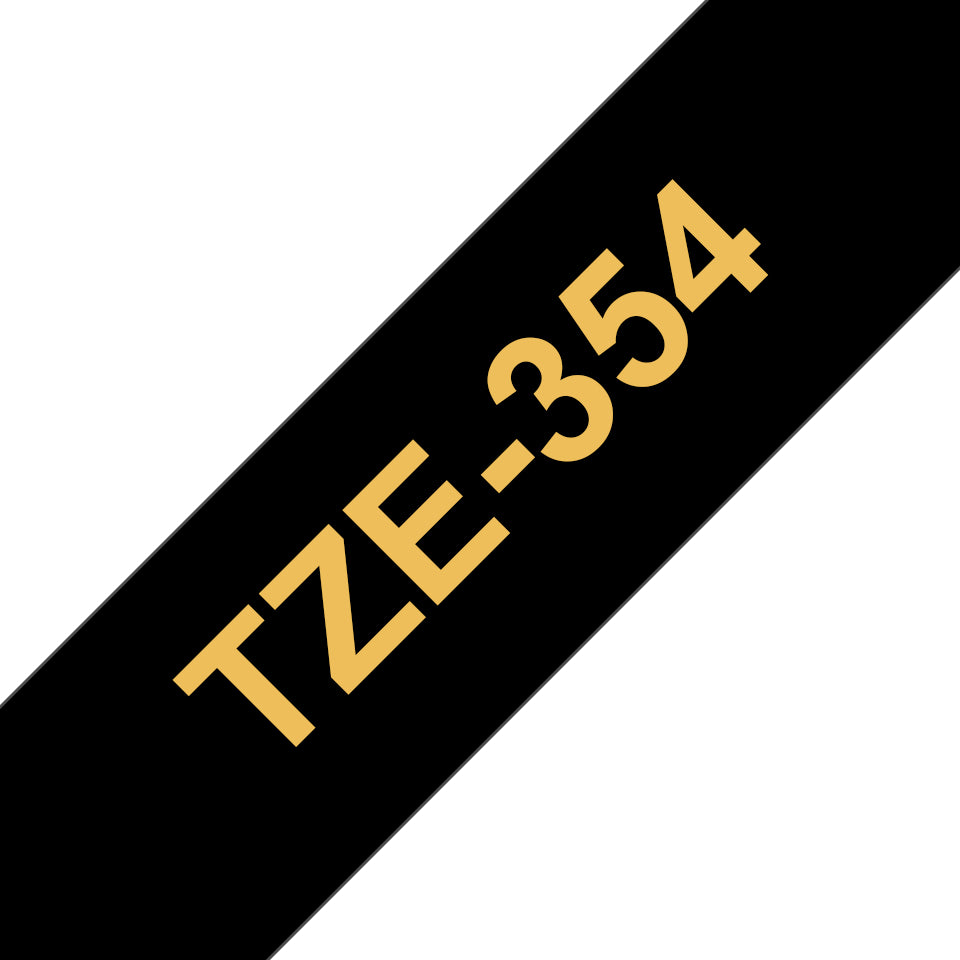 Brother TZE-354 etikett-tejp Guld på svart