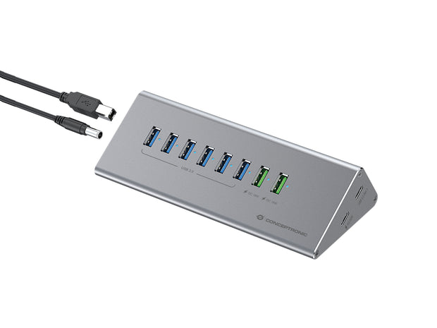 Conceptronic HUBBIES18G gränssnittshubbar USB 3.2 Gen 1 (3.1 Gen 1) Type-B 5000 Mbit/s Grå