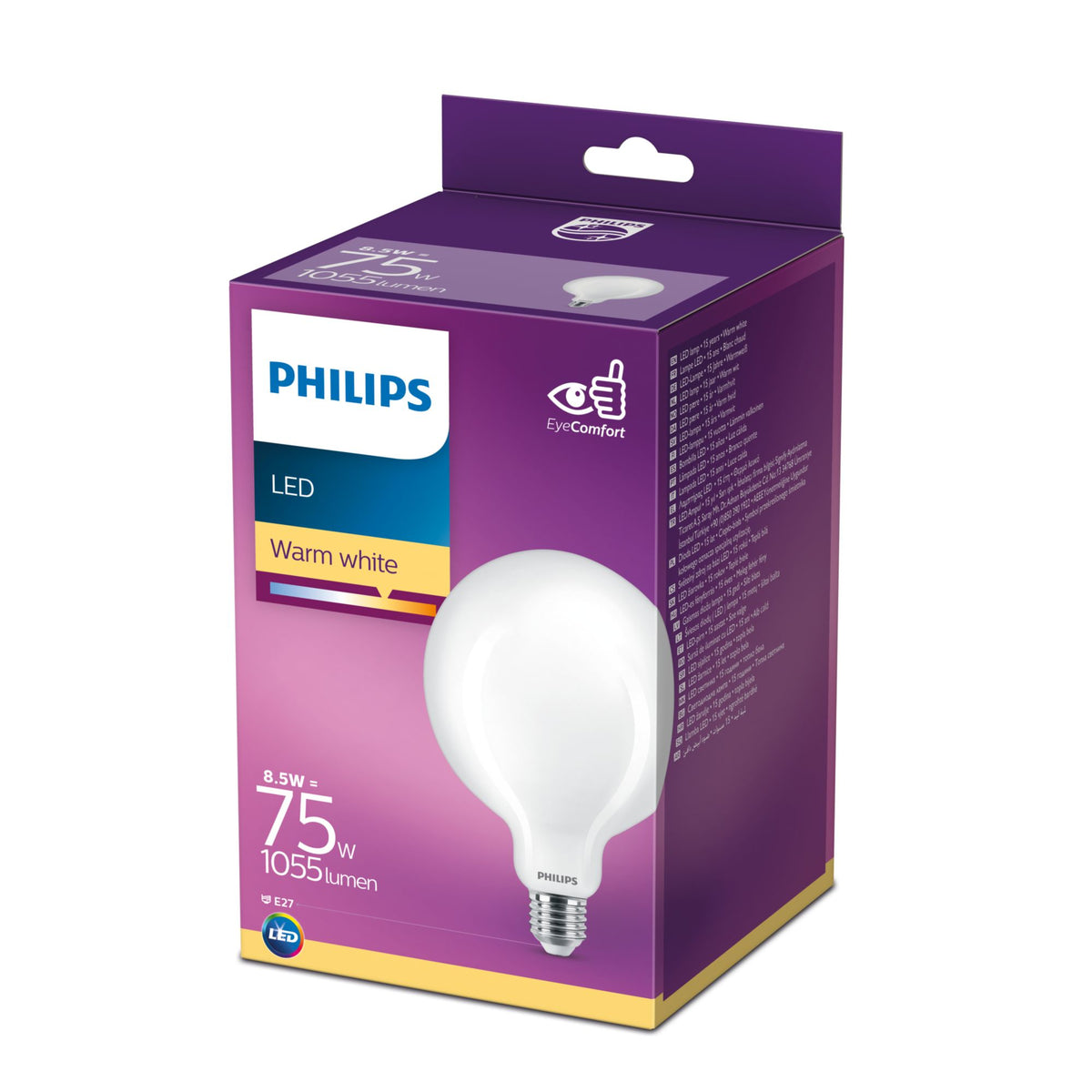 Philips Filamentljuskälla frostad 75 W G120 E27