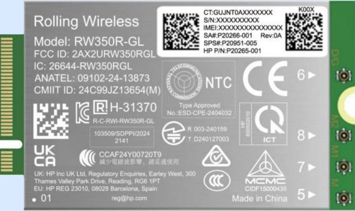 HP 4G LTE-Advanced Pro Cat19 WWAN nätverkskort/adapters Intern