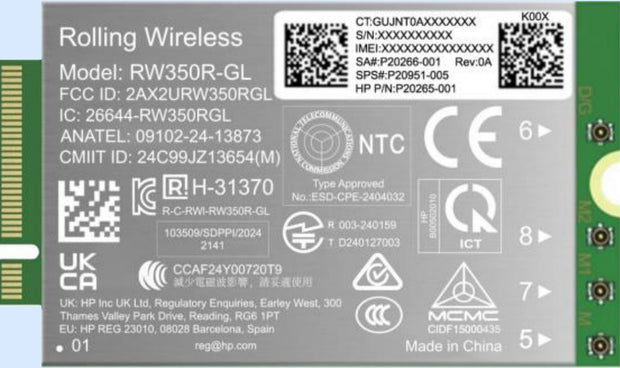 HP 4G LTE-Advanced Pro Cat19 WWAN nätverkskort/adapters Intern