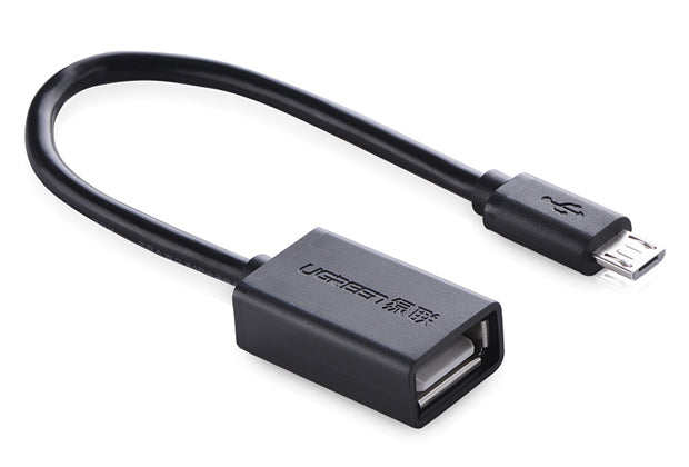Ugreen 10396 USB-kablar USB 2.0 0,12 m USB A Micro-USB B 0,48 Gbit/s Svart