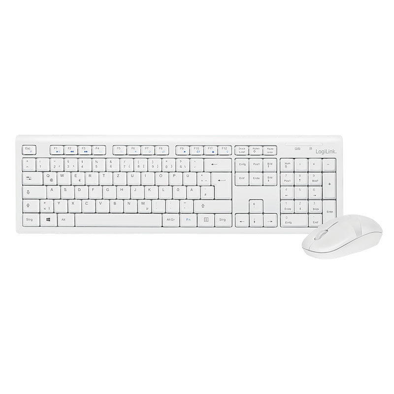 LogiLink ID0104W tangentbord Mus inkluderad USB tyska Vit