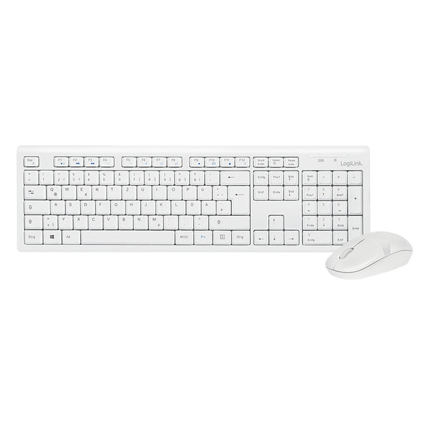 LogiLink ID0104W tangentbord Mus inkluderad USB tyska Vit