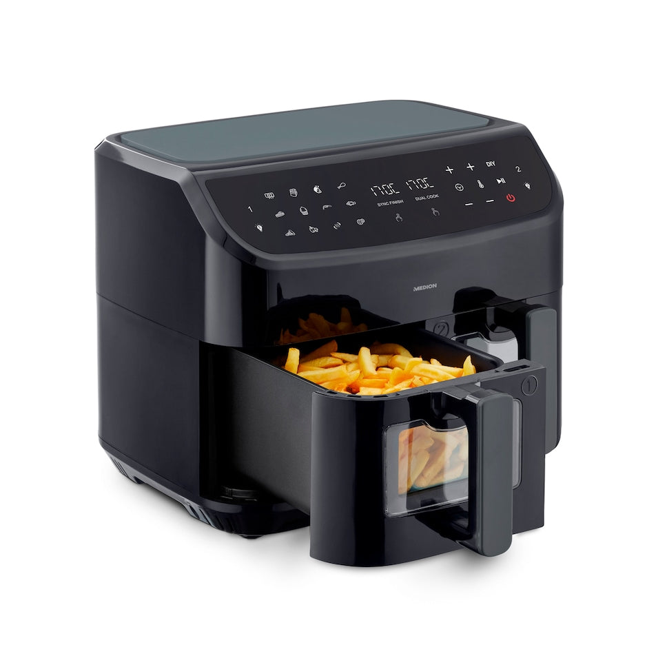 MEDION LIFE P20 Dubbel 8,7 l 2600 W Varmluftsfritös Svart