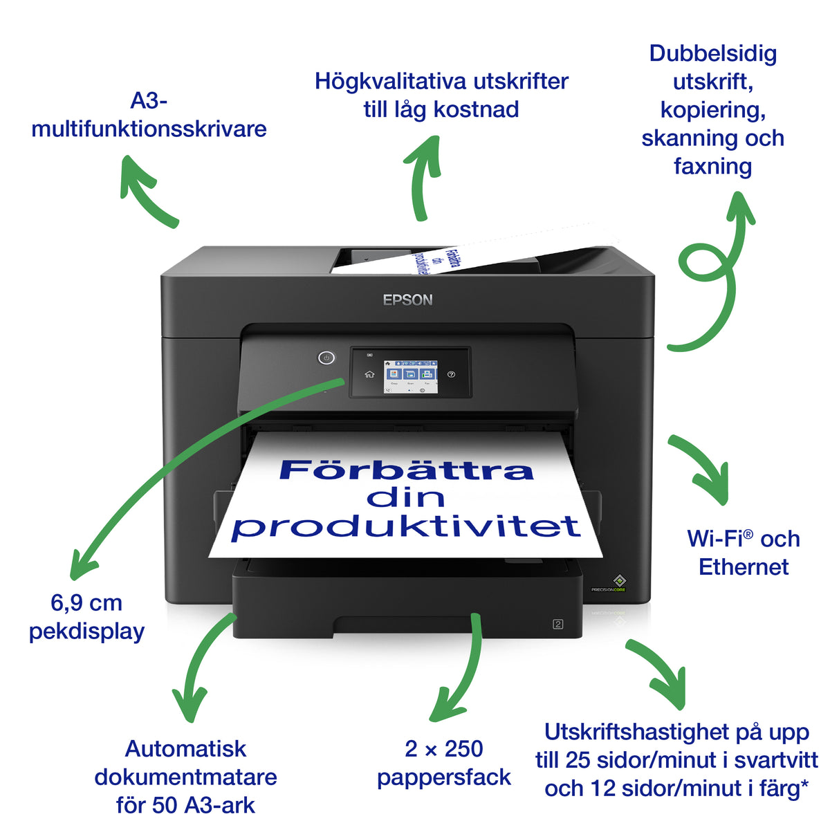 Epson WorkForce WF-7830DTWF - Bläckstråleskrivare - Duplex