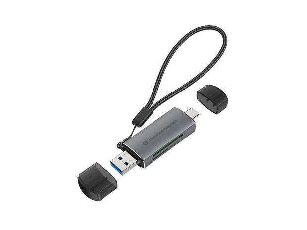 Conceptronic BIAN05G kortläsare USB 3.2 Gen 1 (3.1 Gen 1) Type-A/Type-C Grå