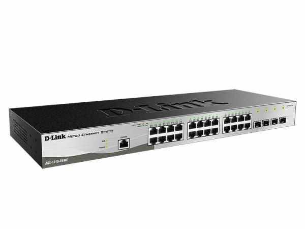D-Link DGS-1210-28/ME/E nätverksswitchar hanterad L2+ Gigabit Ethernet (10/100/1000) 1U Svart