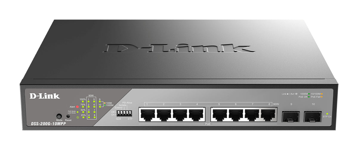 D-Link DSS-200G-10MPP nätverksswitchar hanterad L2 Gigabit Ethernet (10/100/1000)