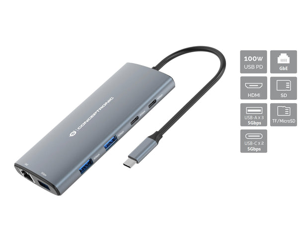 Conceptronic DONN06G Kabel USB 3.2 Gen 1 (3.1 Gen 1) Type-C Grå