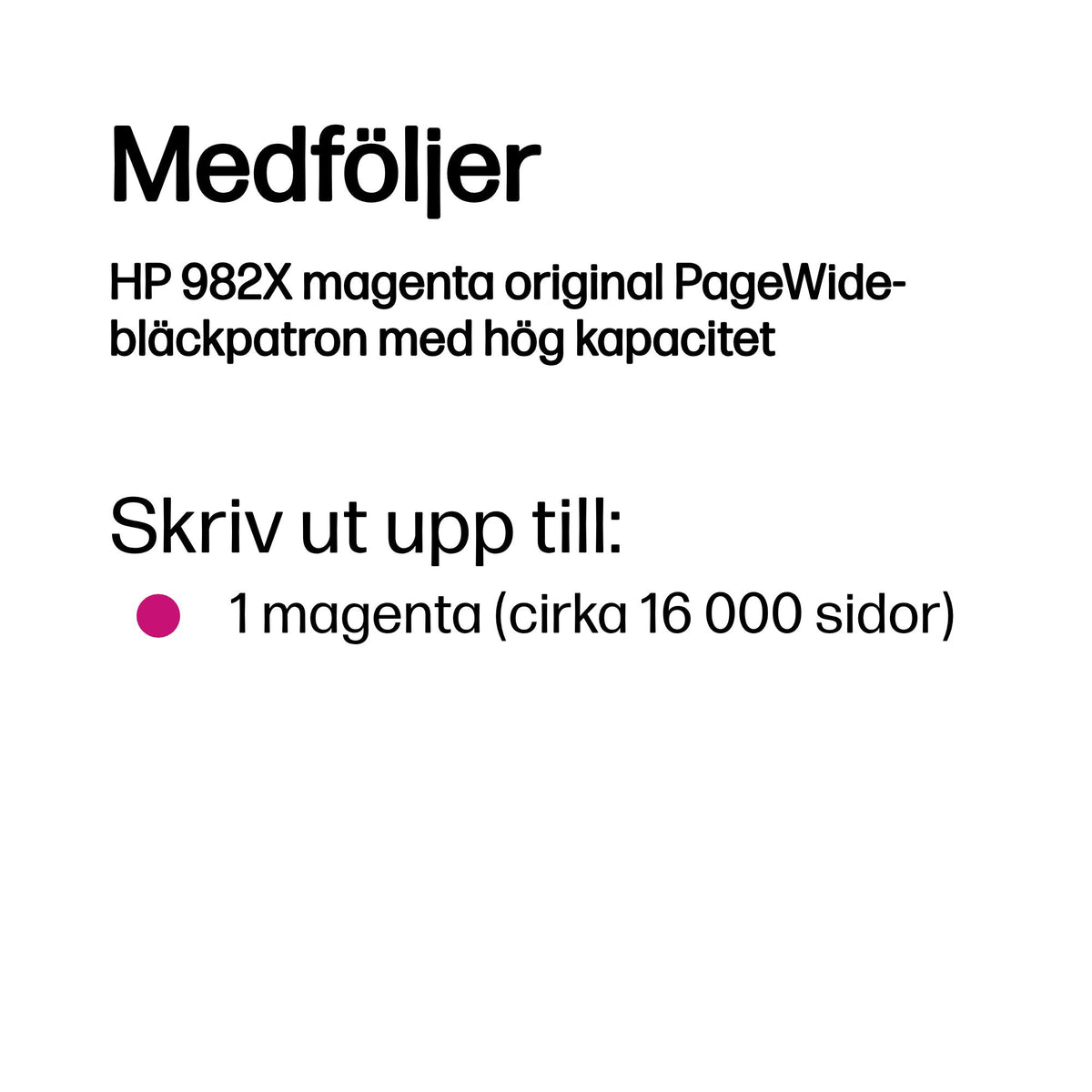 HP 982X magenta original PageWide-bläckpatron med hög kapacitet