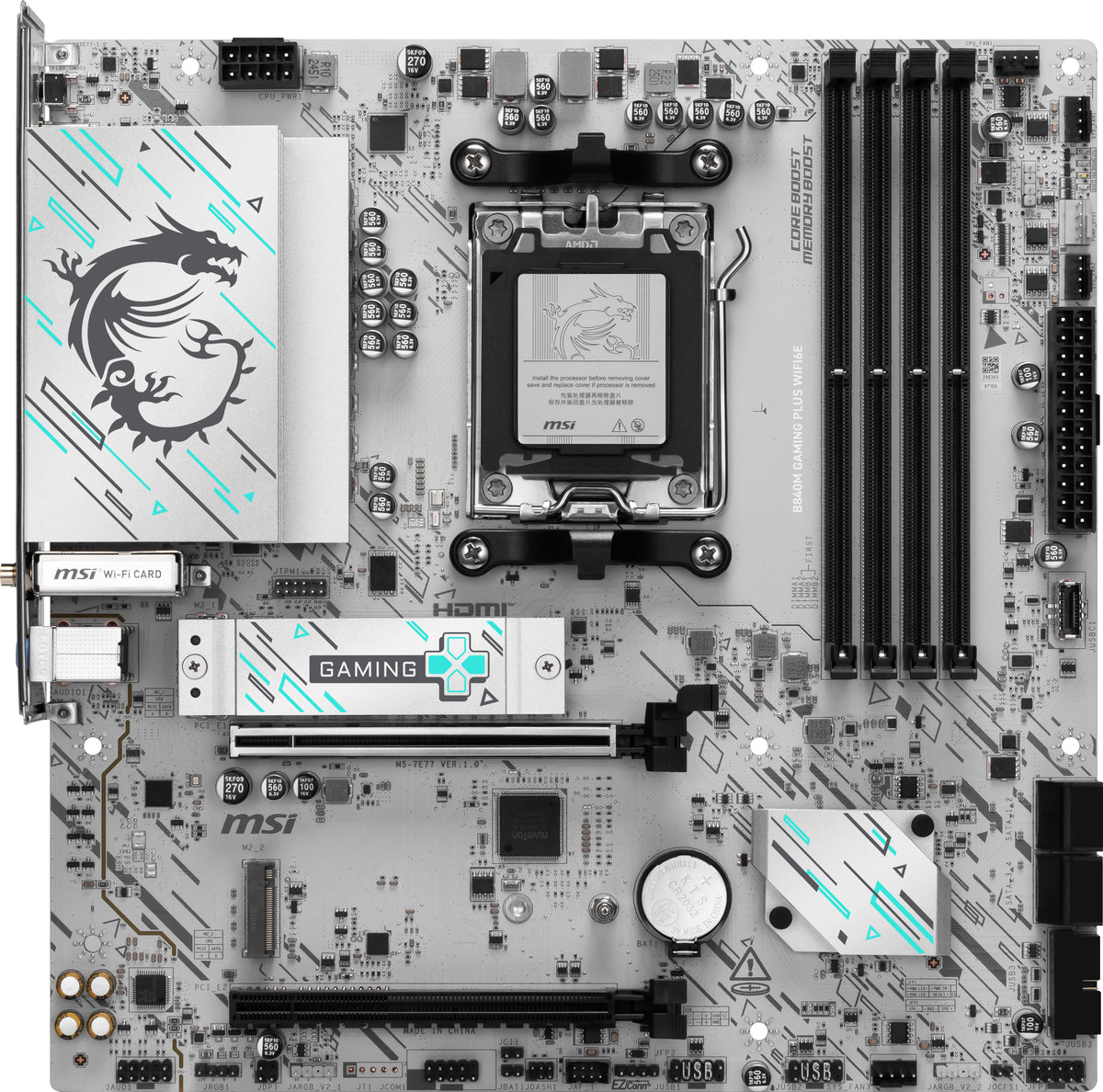 MSI B840M GAMING PLUS WIFI6E moderkort AMD B840 AM5-sockel micro ATX