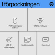 HP 710 laddningsbar tyst mus
