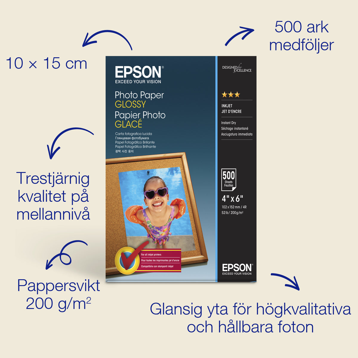 Epson Glossy Photo Paper (100 x 150 mm)