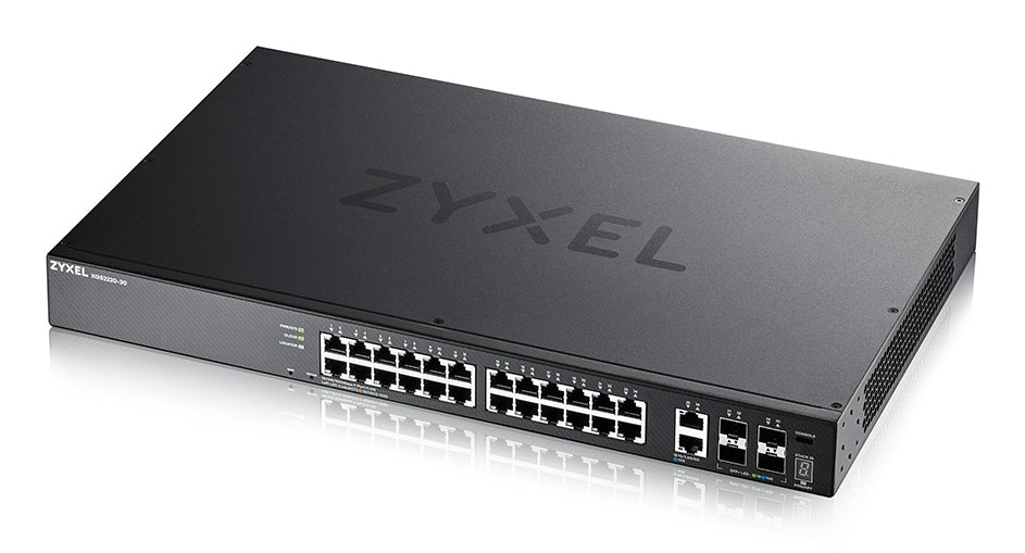 Zyxel XGS2220-30 hanterad L3 Gigabit Ethernet (10/100/1000) Svart