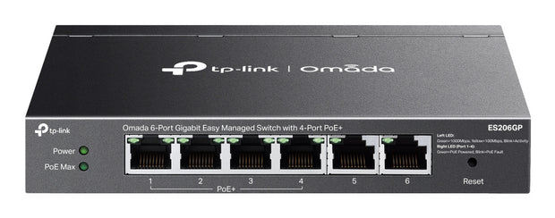 TP-Link Omada ES206GP nätverksswitchar hanterad Gigabit Ethernet (10/100/1000) Strömförsörjning via Ethernet