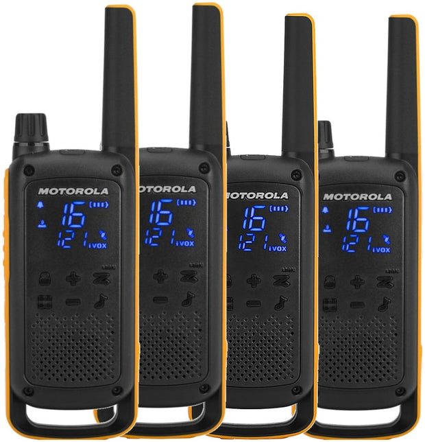 Motorola Talkabout T82 Extreme Quad Pack tvåvägsradio 16 kanaler Svart