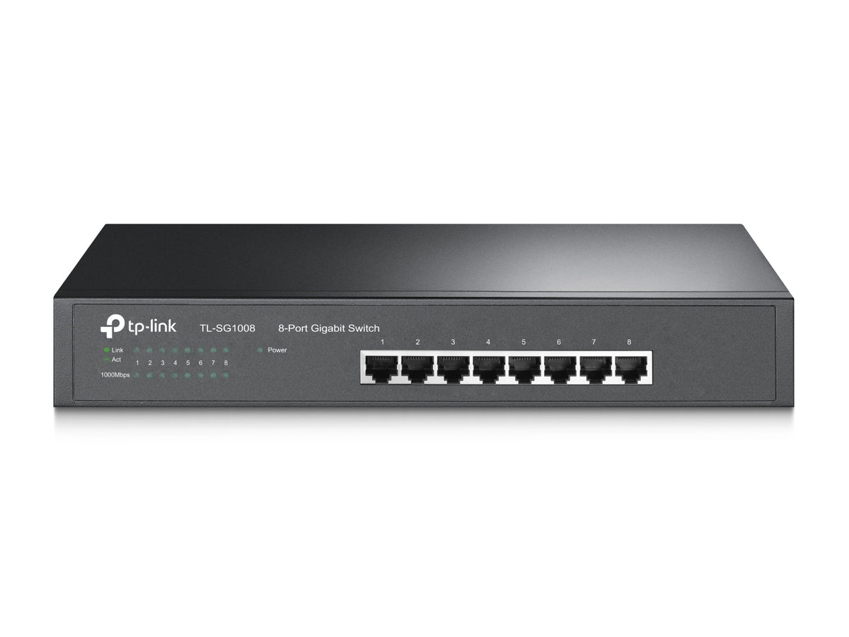 TP-Link TL-SG1008 nätverksswitchar Ohanterad Gigabit Ethernet (10/100/1000) Svart