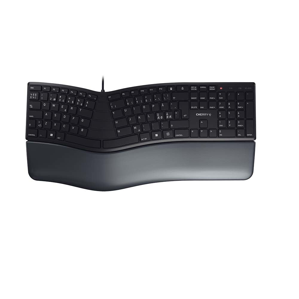 CHERRY KC 4500 ERGO tangentbord Universal USB QWERTY Nordic Svart