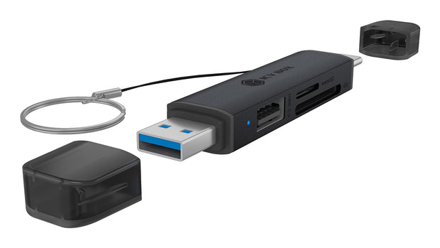 ICY BOX IB-CR203-CU3 kortläsare USB 3.2 Gen 1 (3.1 Gen 1) Type-A/Type-C Svart