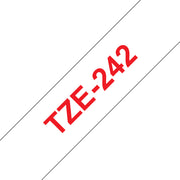 Brother TZE-242 etikett-tejp Röd på vit