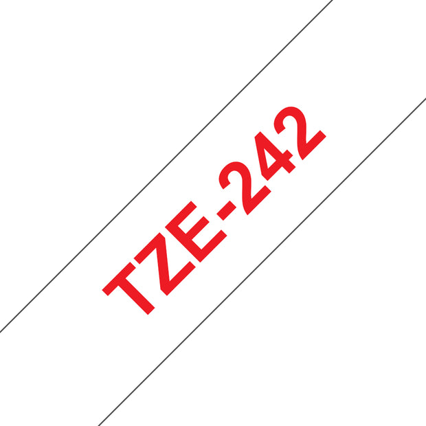 Brother TZE-242 etikett-tejp Röd på vit