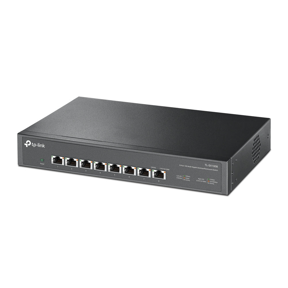 TP-Link TL-SX1008 nätverksswitchar Ohanterad 10G Ethernet (100/1000/10000) 1U Svart