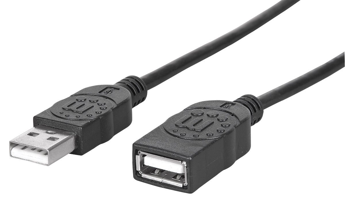 Manhattan 308519 USB-kablar USB 2.0 1 m USB A 0,48 Gbit/s Svart