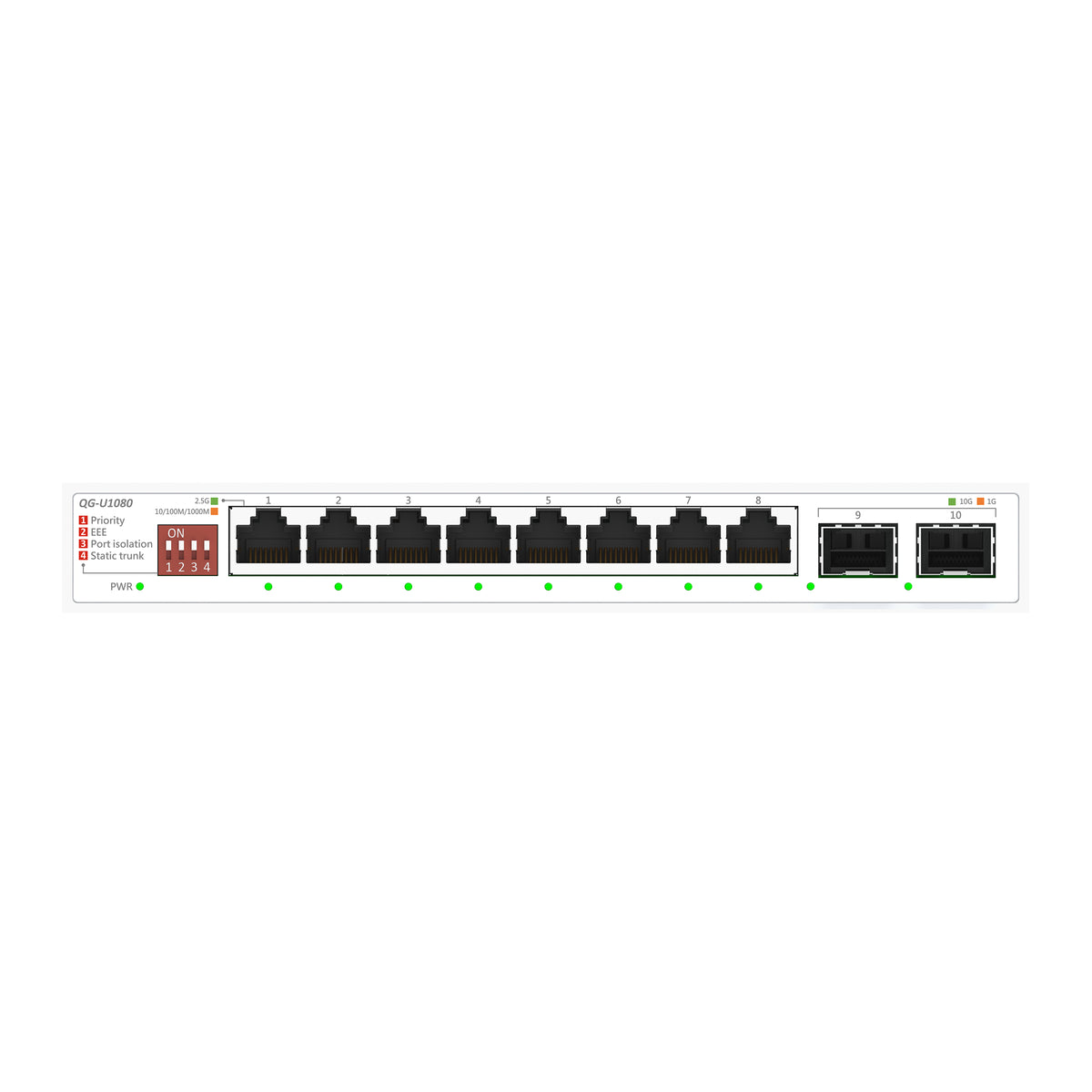 ASUS QG-U1080 Ohanterad 2.5G Ethernet (100/1000/2500) Vit