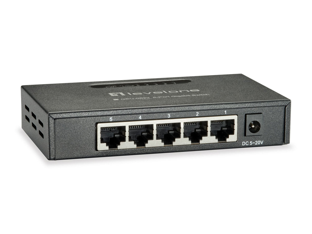LevelOne GEU-0523 nätverksswitchar Ohanterad Gigabit Ethernet (10/100/1000) Svart