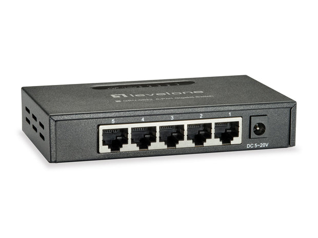 LevelOne GEU-0523 nätverksswitchar Ohanterad Gigabit Ethernet (10/100/1000) Svart