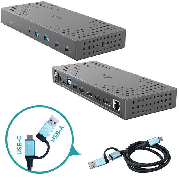 i-tec CATRIPLE4KDOCKPD2 dockningsstationer för bärbara datorer Kabel USB 3.2 Gen 2 (3.1 Gen 2) Type-C Grå