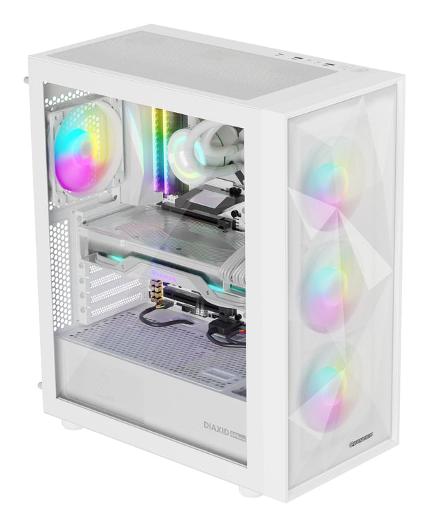 GENESIS Diaxid 605 ARGB Midi Tower Vit datorväska
