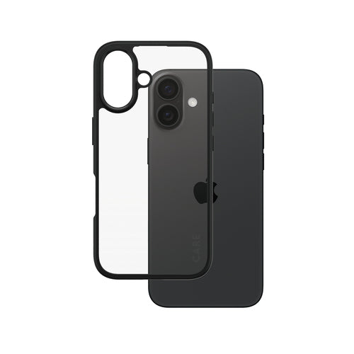 PanzerGlass CARE by Urban Combat Case Transparent w. Black Frame iPhone 16