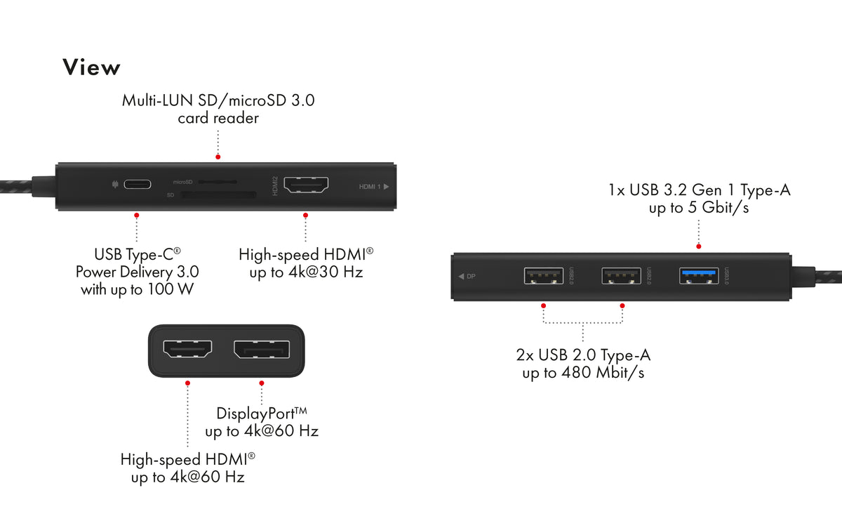 ICY BOX IB-DK4011-CPD Kabel USB 3.2 Gen 1 (3.1 Gen 1) Type-C Svart