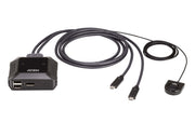 ATEN 2-portars USB-C 4K-DisplayPort KVM Switch med fjärrportsväljare