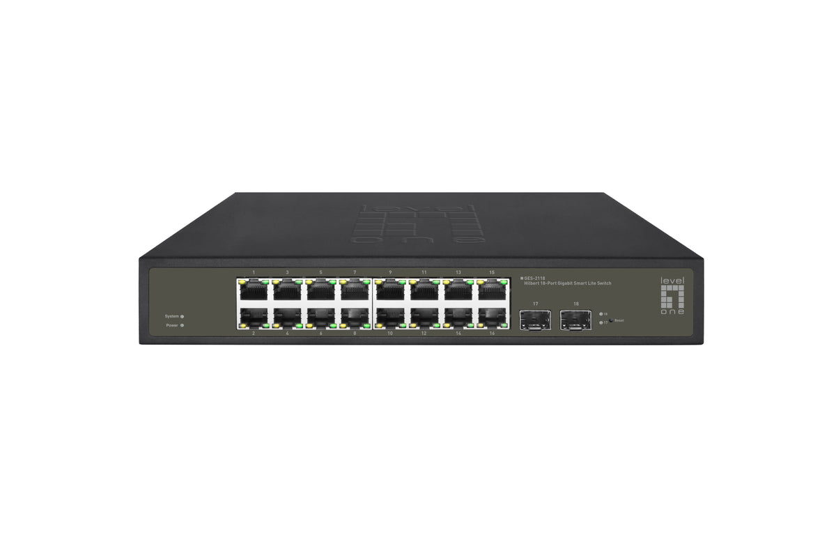 LevelOne GES-2118 nätverksswitchar hanterad L2 Gigabit Ethernet (10/100/1000) Svart